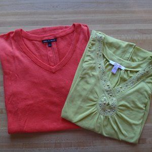 2 for $10. Two women t-shirt, top, blouse. Size L